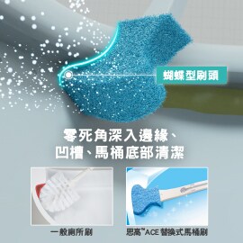 蝴蝶型刷頭深入凹槽、底部零死角清潔
